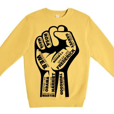 Inspirational People Black History Month Fist Premium Crewneck Sweatshirt