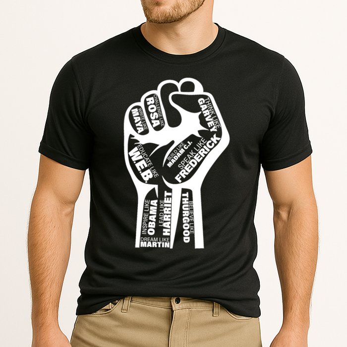 Inspirational People Black History Month Fist Cooling Performance Crew T-Shirt