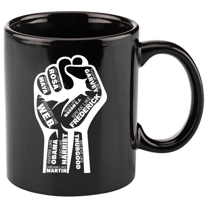 Inspirational People Black History Month Fist 11oz C Handle Ceramic Mug