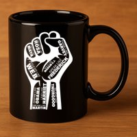 Inspirational People Black History Month Fist 11oz C Handle Ceramic Mug