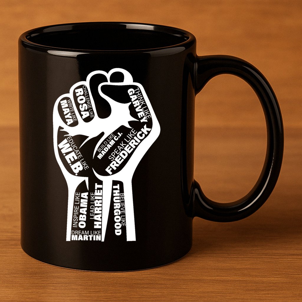 Inspirational People Black History Month Fist 11oz C Handle Ceramic Mug