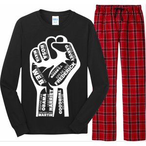 Inspirational People Black History Month Fist Long Sleeve Pajama Set