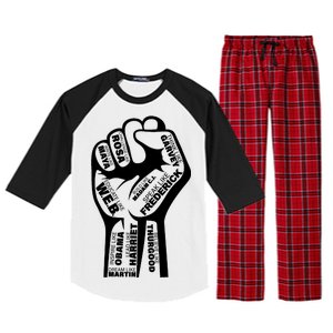 Inspirational People Black History Month Fist Raglan Sleeve Pajama Set