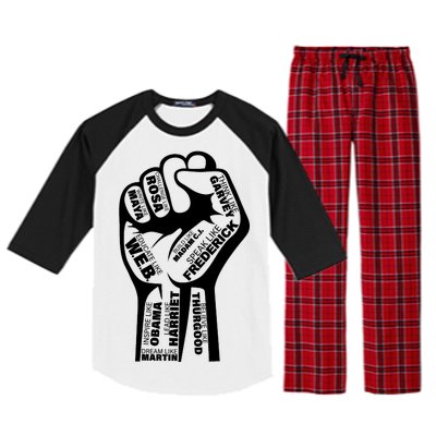 Inspirational People Black History Month Fist Raglan Sleeve Pajama Set