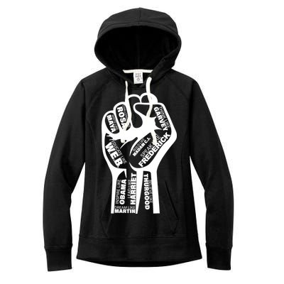 Inspirational People Black History Month Fist Women's Fleece Hoodie