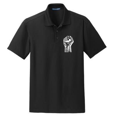 Inspirational People Black History Month Fist Dry Zone Grid Polo