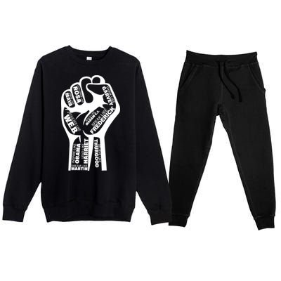 Inspirational People Black History Month Fist Premium Crewneck Sweatsuit Set