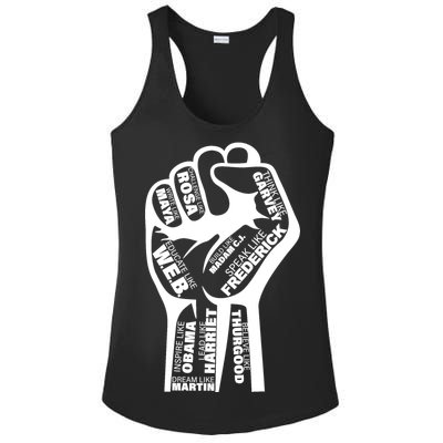 Inspirational People Black History Month Fist Ladies PosiCharge Competitor Racerback Tank