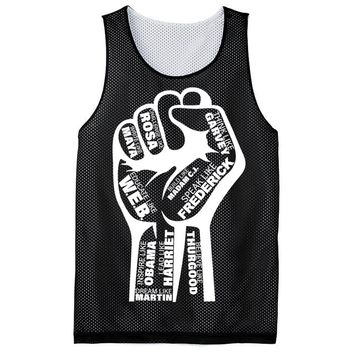 Inspirational People Black History Month Fist Mesh Reversible Basketball Jersey Tank