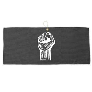 Inspirational People Black History Month Fist Large Microfiber Waffle Golf Towel