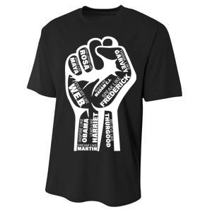 Inspirational People Black History Month Fist Performance Sprint T-Shirt