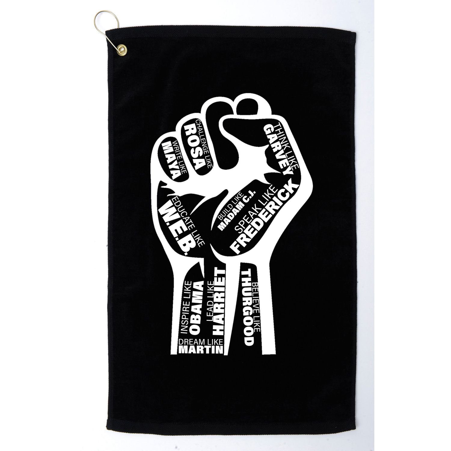 Inspirational People Black History Month Fist Golf Towel