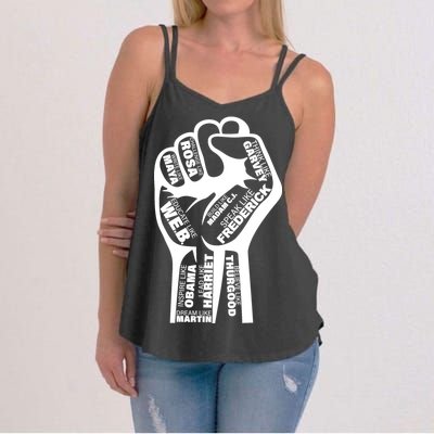 Inspirational People Black History Month Fist Women's Strappy Tank