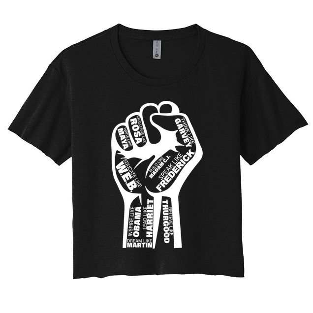 Inspirational People Black History Month Fist Crop Top