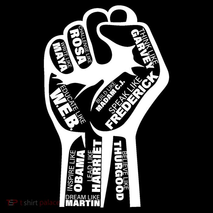 Inspirational People Black History Month Fist Womens T-Shirt