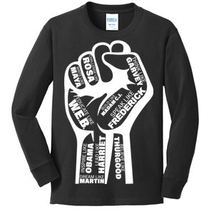 Inspirational People Black History Month Fist Kids Long Sleeve Shirt