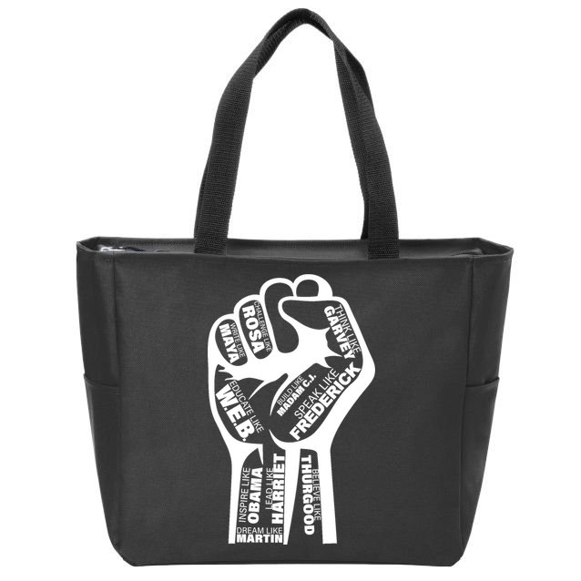 Inspirational People Black History Month Fist Zip Tote Bag
