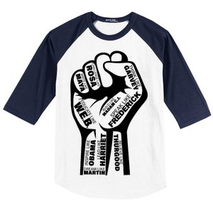 Inspirational People Black History Month Fist Baseball Sleeve Shirt