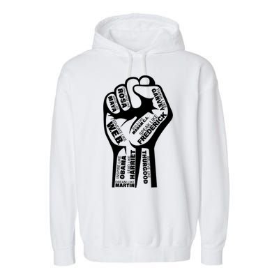 Inspirational People Black History Month Fist Garment-Dyed Fleece Hoodie