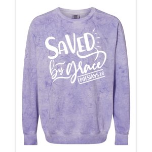 Inspirational Saved by Grace Ephesians 2:8 Colorblast Crewneck Sweatshirt