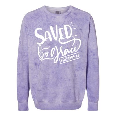 Inspirational Saved by Grace Ephesians 2:8 Colorblast Crewneck Sweatshirt