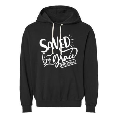 Inspirational Saved by Grace Ephesians 2:8 Garment-Dyed Fleece Hoodie