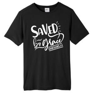 Inspirational Saved by Grace Ephesians 2:8 Tall Fusion ChromaSoft Performance T-Shirt