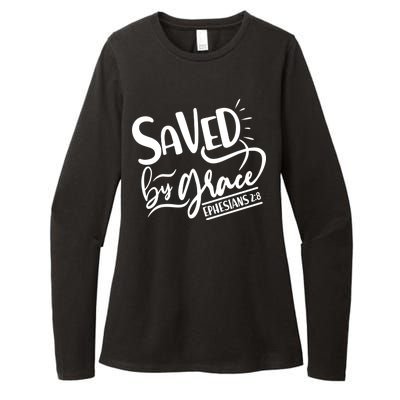 Inspirational Saved by Grace Ephesians 2:8 Womens CVC Long Sleeve Shirt