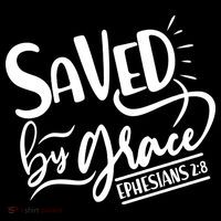 Inspirational Saved by Grace Ephesians 2:8 Flat Bill Trucker Hat
