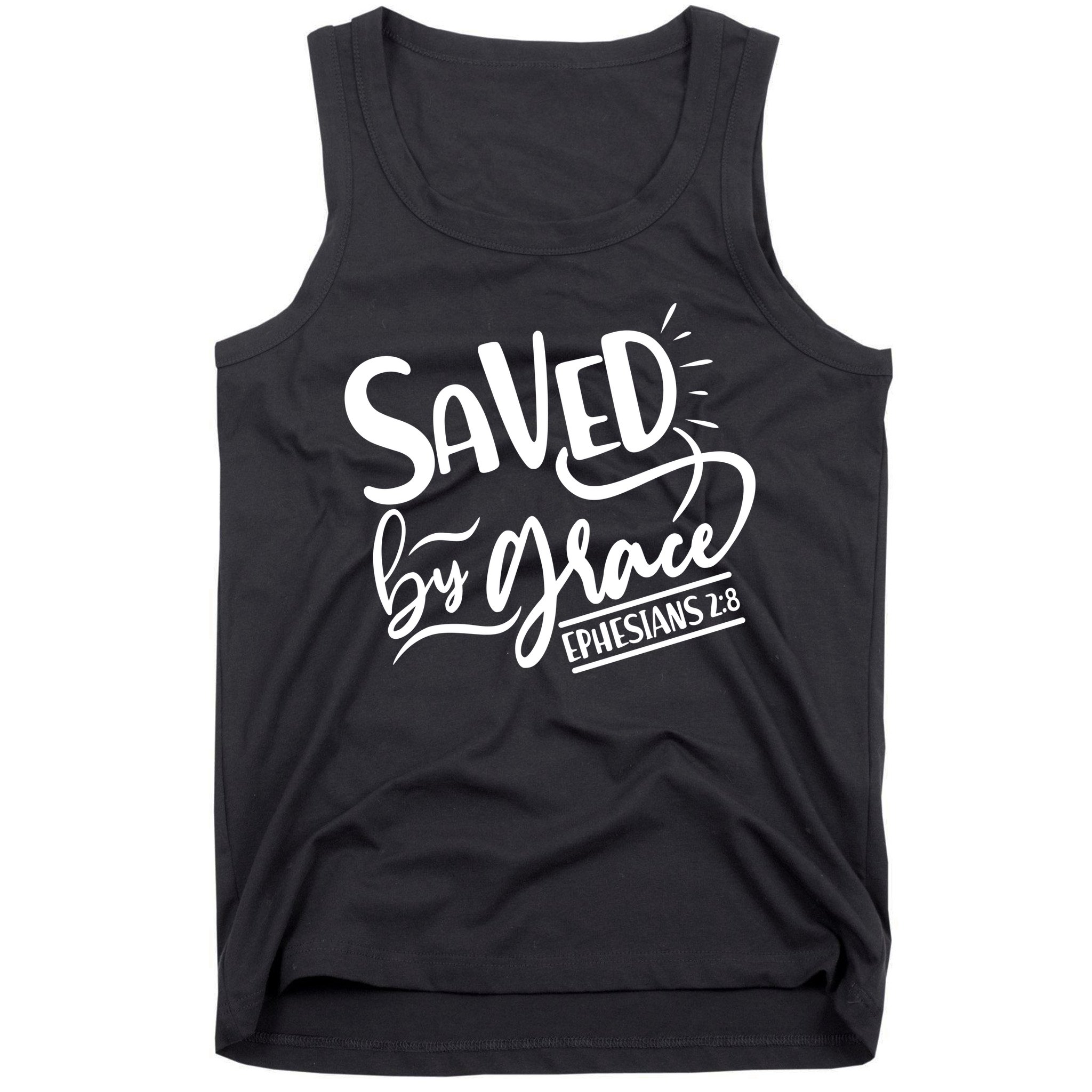 Inspirational Saved by Grace Ephesians 2:8 Tank Top