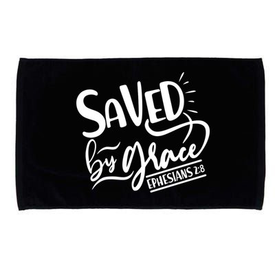 Inspirational Saved by Grace Ephesians 2:8 Microfiber Hand Towel