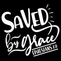 Inspirational Saved by Grace Ephesians 2:8 Women's V-Neck T-Shirt