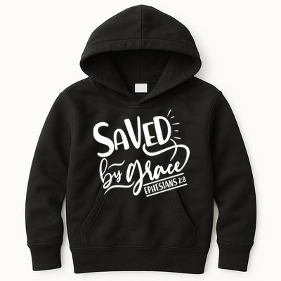 Inspirational Saved by Grace Ephesians 2:8 Kids Hoodie