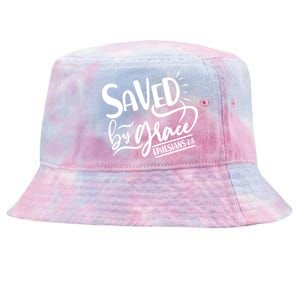 Inspirational Saved by Grace Ephesians 2:8 Tie-Dyed Bucket Hat