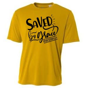 Inspirational Saved by Grace Ephesians 2:8 Cooling Performance Crew T-Shirt