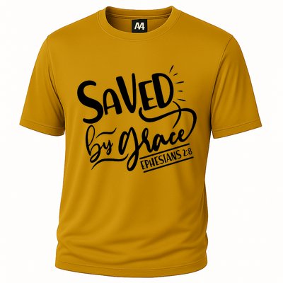 Inspirational Saved by Grace Ephesians 2:8 Cooling Performance Crew T-Shirt