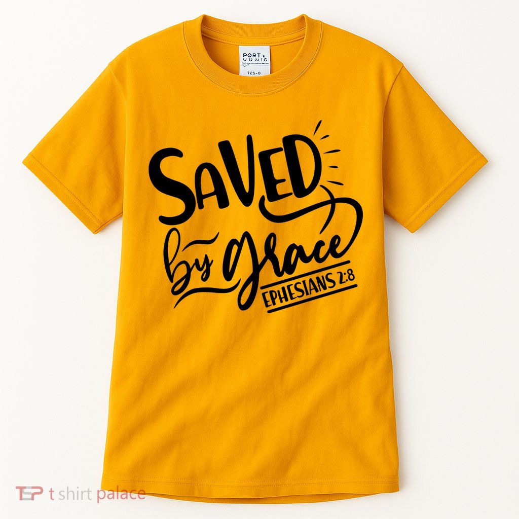Inspirational Saved by Grace Ephesians 2:8 Tall T-Shirt