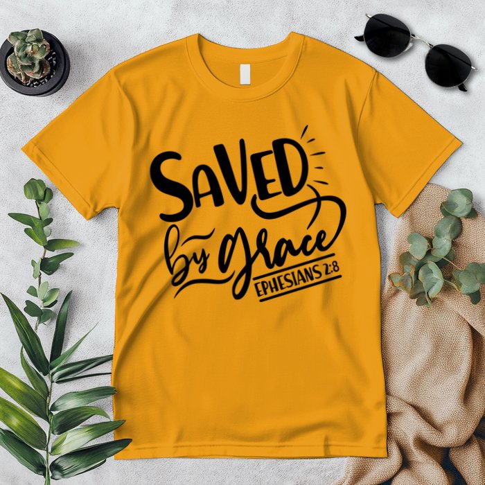 Inspirational Saved by Grace Ephesians 2:8 Premium T-Shirt