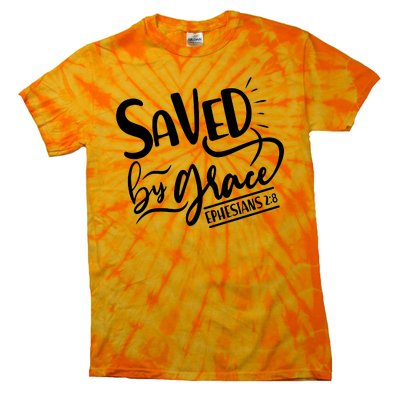 Inspirational Saved by Grace Ephesians 2:8 Tie-Dye T-Shirt