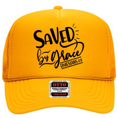 Inspirational Saved by Grace Ephesians 2:8 Trucker Hat