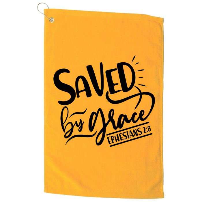 Inspirational Saved by Grace Ephesians 2:8 Platinum Collection Golf Towel