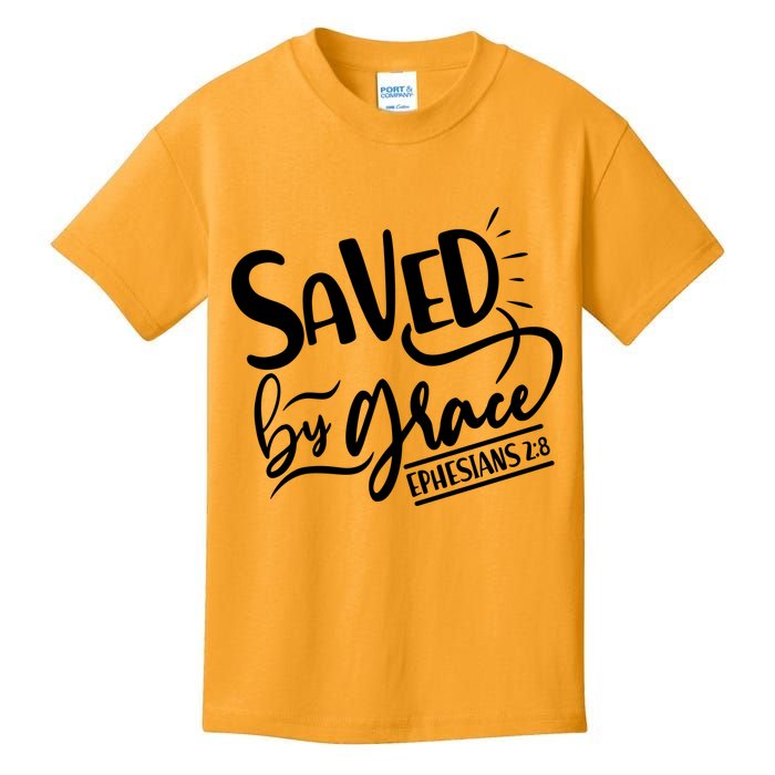 Inspirational Saved by Grace Ephesians 2:8 Kids T-Shirt
