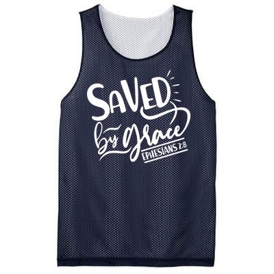 Inspirational Saved by Grace Ephesians 2:8 Mesh Reversible Basketball Jersey Tank