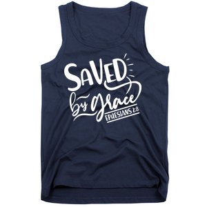 Inspirational Saved by Grace Ephesians 2:8 Tank Top