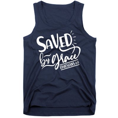 Inspirational Saved by Grace Ephesians 2:8 Tank Top