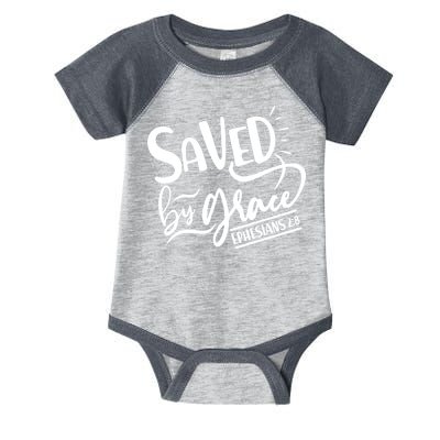 Inspirational Saved by Grace Ephesians 2:8 Infant Baby Jersey Bodysuit