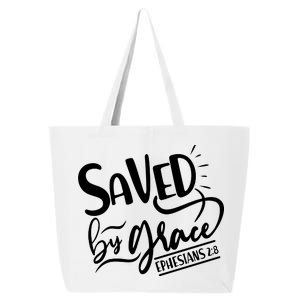 Inspirational Saved by Grace Ephesians 2:8 25L Jumbo Tote