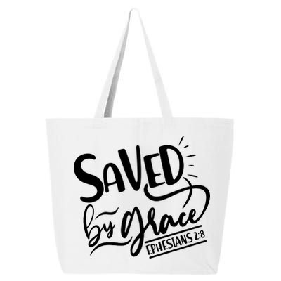 Inspirational Saved by Grace Ephesians 2:8 25L Jumbo Tote