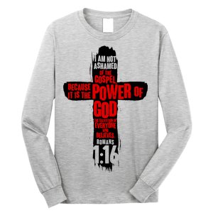 Inspirational The Power Of God Cross Romans 1:16 Long Sleeve Shirt