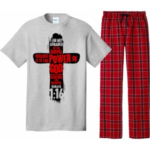 Inspirational The Power Of God Cross Romans 1:16 Pajama Set